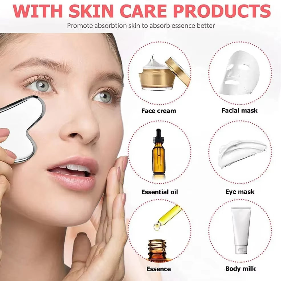 1/3Pcs Ice Face Roller Facial Skincare Ice Roller Stainless Steel Facial Roller Gua Sha Tool Reusable Silicone Ice Facial Roller