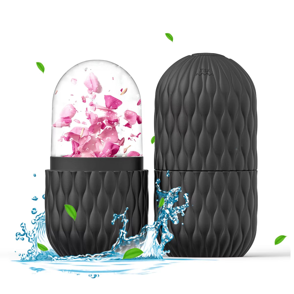 1/3Pcs Ice Face Roller Facial Skincare Ice Roller Stainless Steel Facial Roller Gua Sha Tool Reusable Silicone Ice Facial Roller