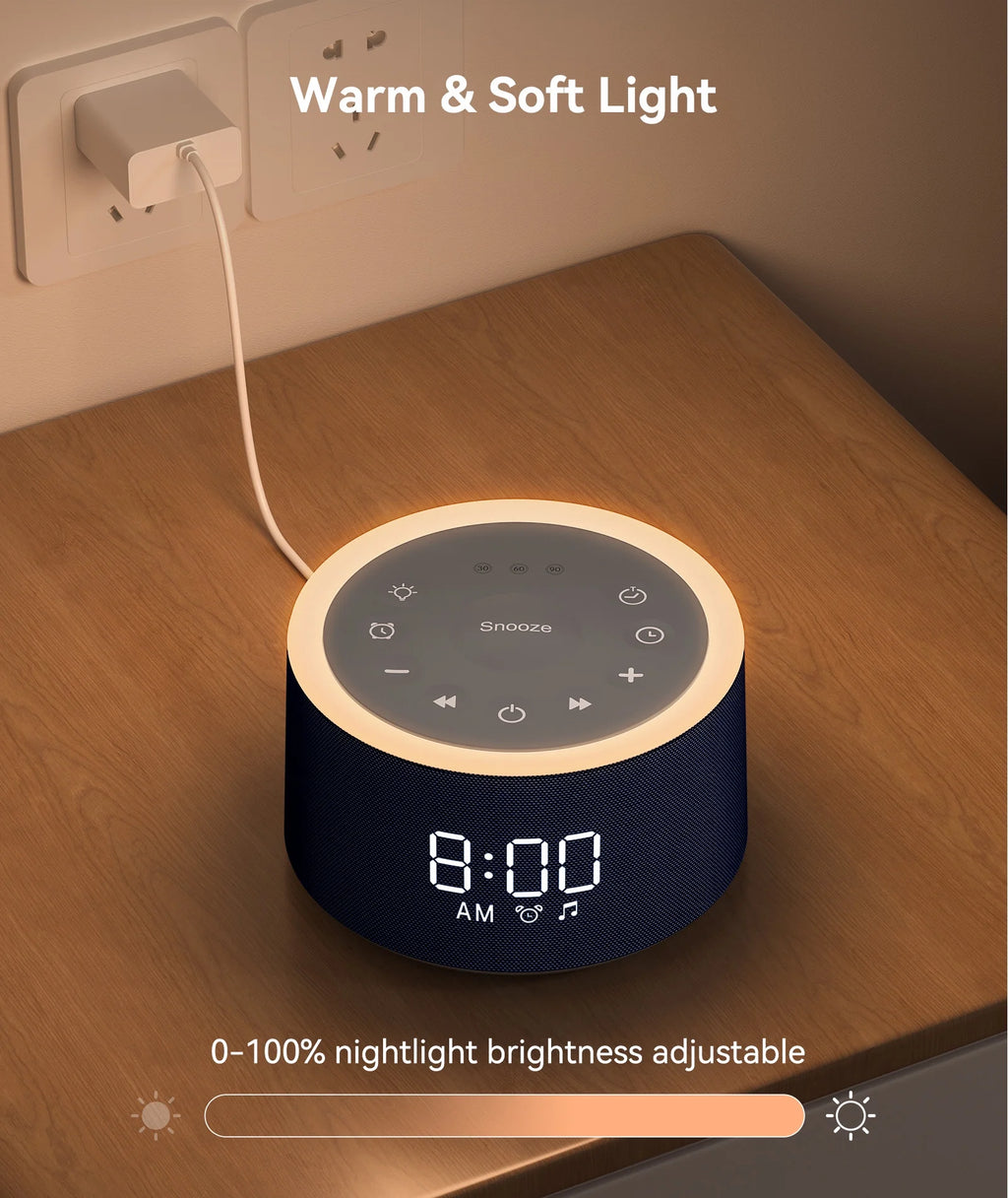Sound Machine for Adults Sleep, White Noise Sound Machine with 29 Soothing Sounds, Night Light,Blue