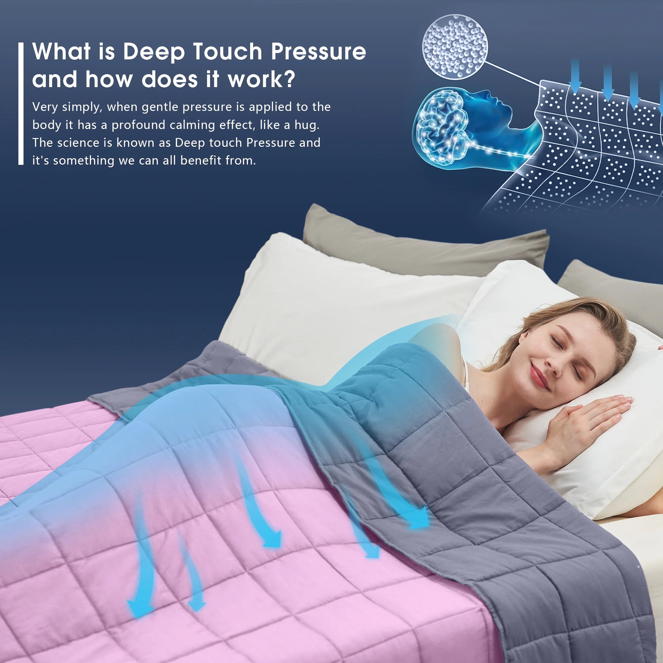 Weighted Blanket for Adult (20Lbs 60"X80" Queen Size Grey & Pink) ,Cooling Breathable Heavy Blanket