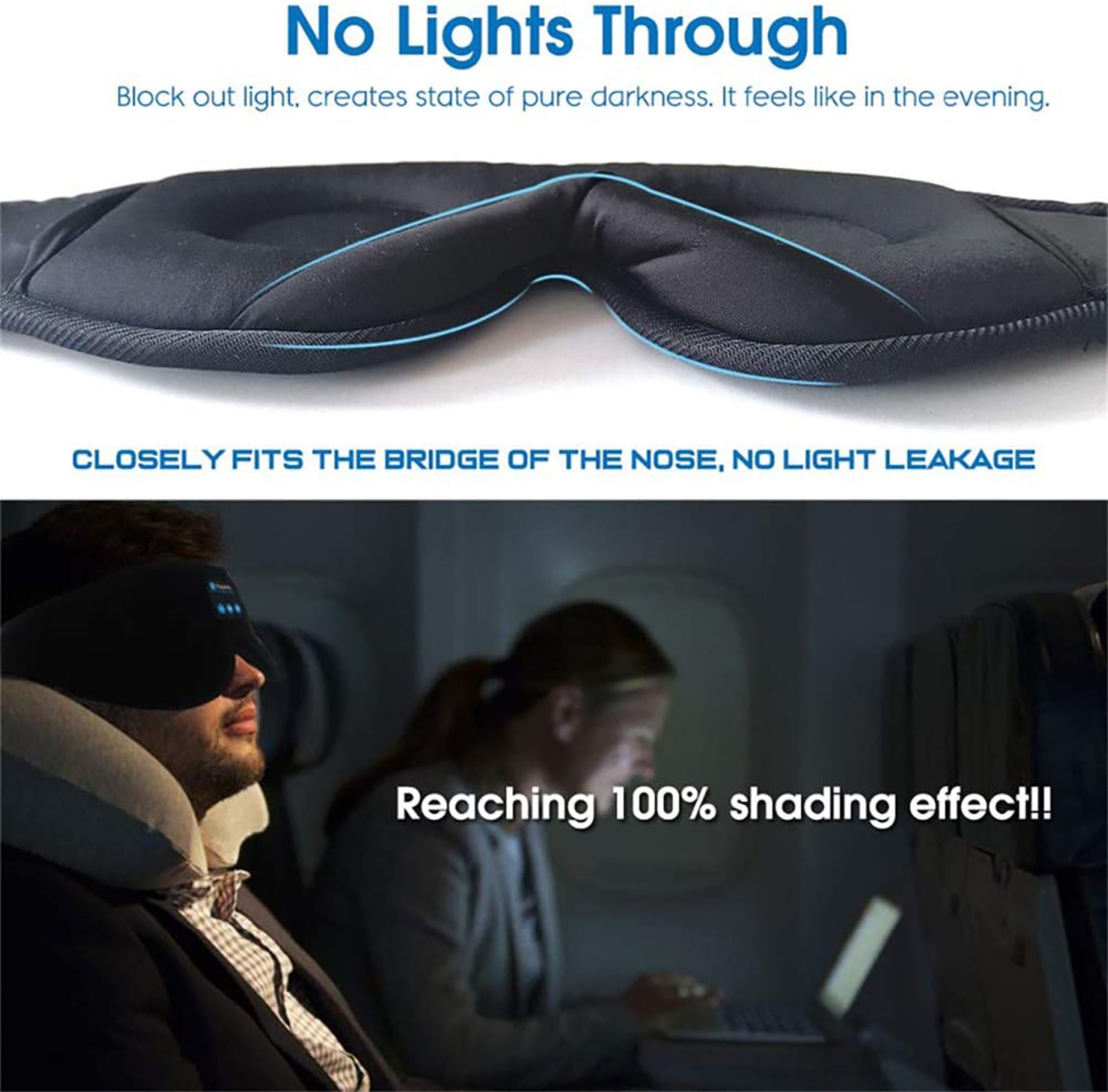 Wireless Music Sleep Eye Mask with Built-In Headphones