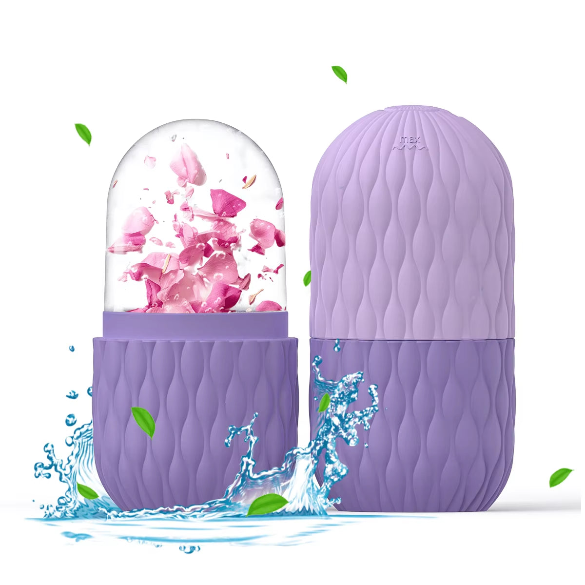 1/3Pcs Ice Face Roller Facial Skincare Ice Roller Stainless Steel Facial Roller Gua Sha Tool Reusable Silicone Ice Facial Roller