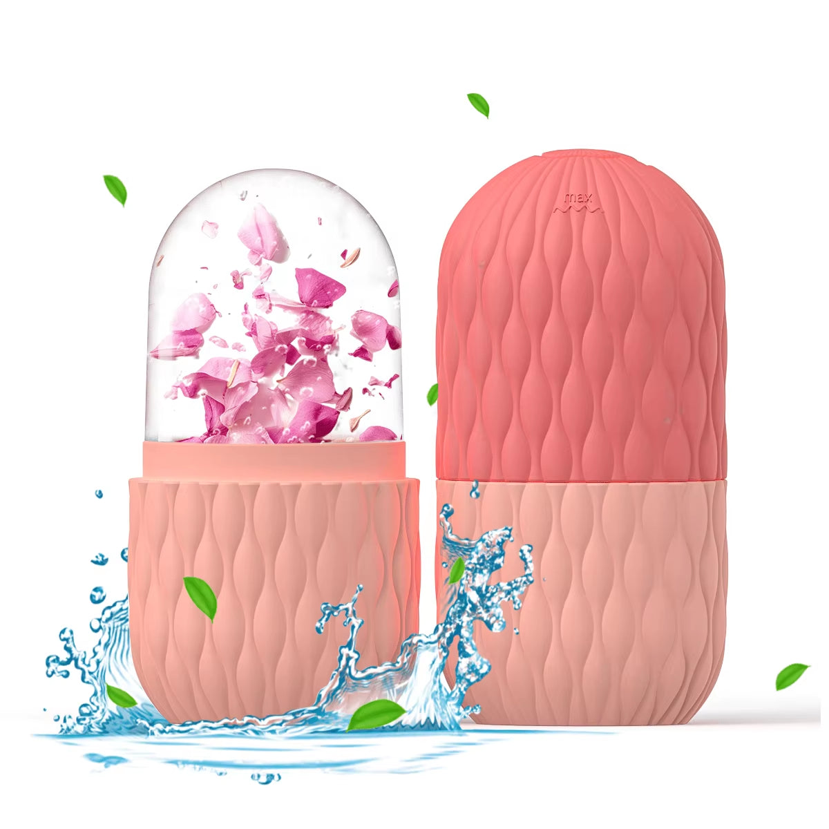 1/3Pcs Ice Face Roller Facial Skincare Ice Roller Stainless Steel Facial Roller Gua Sha Tool Reusable Silicone Ice Facial Roller