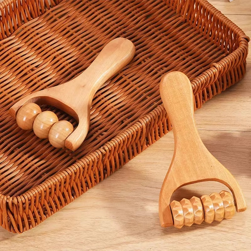 7/2Pcs/Set Face Gua Sha Massagers Tools Wood Therapy Face Roller Massager Maderotherapy Roller Body Anticellulite Facial Roller
