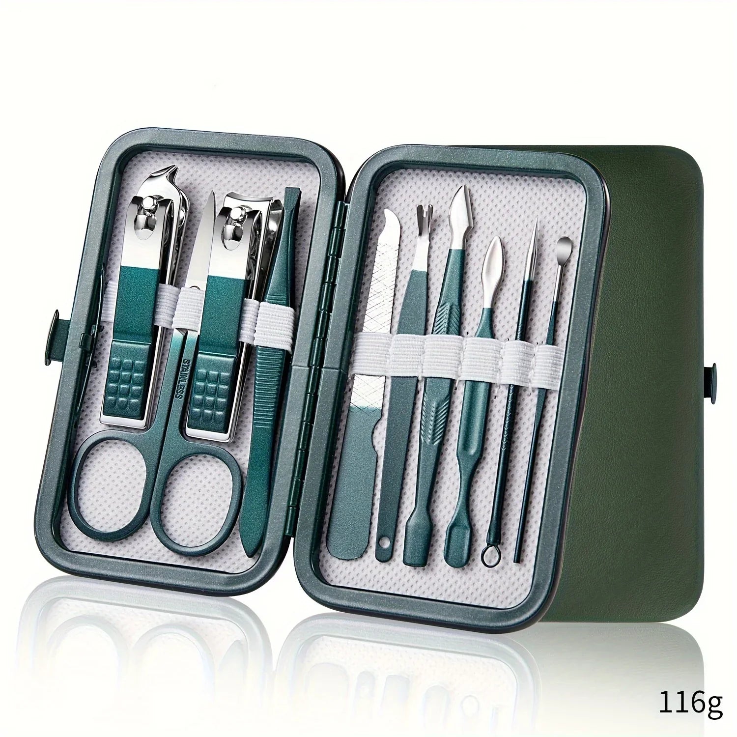 Professional 7-18 Piece Nail Care Kit Stainless Steel Manicure & Pedicure Set with Travel Case for On-the-Go Grooming
