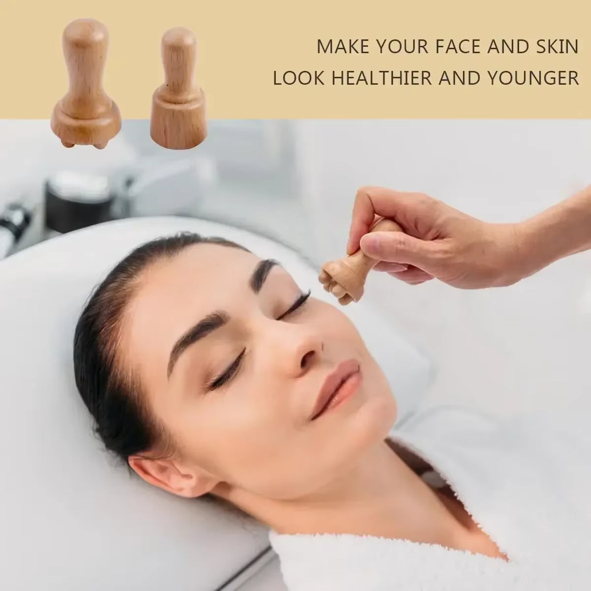 7/2Pcs/Set Face Gua Sha Massagers Tools Wood Therapy Face Roller Massager Maderotherapy Roller Body Anticellulite Facial Roller