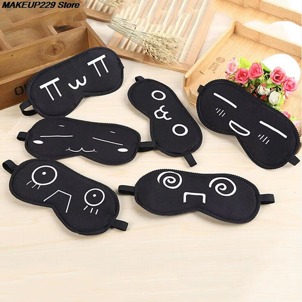 1Pc Sleeping Eye Mask Black Eye Shade Sleep Mask Black Mask Bandage on Eyes for Sleeping Emotion Sleep Mask