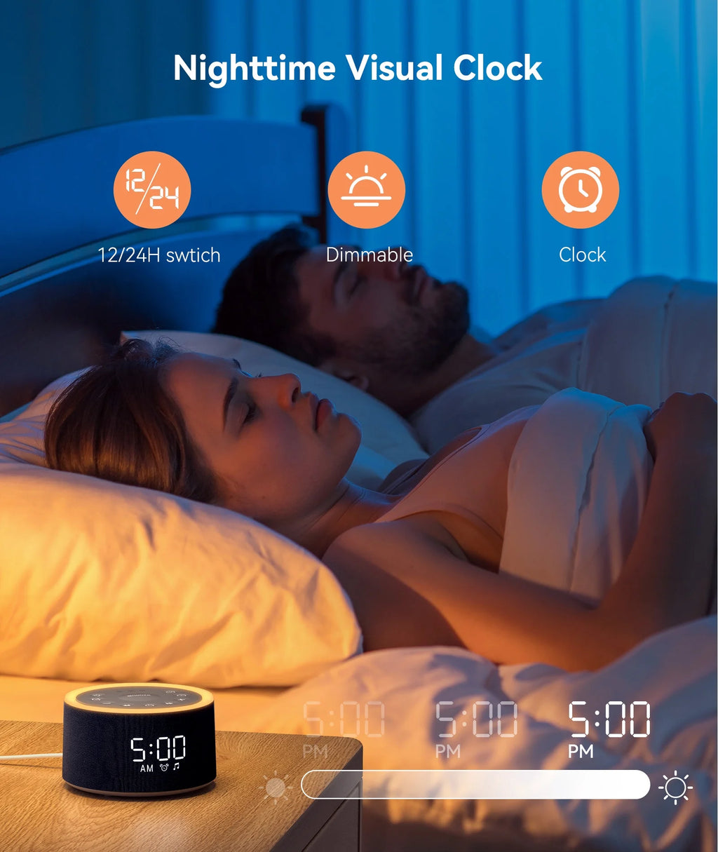 Sound Machine for Adults Sleep, White Noise Sound Machine with 29 Soothing Sounds, Night Light,Blue