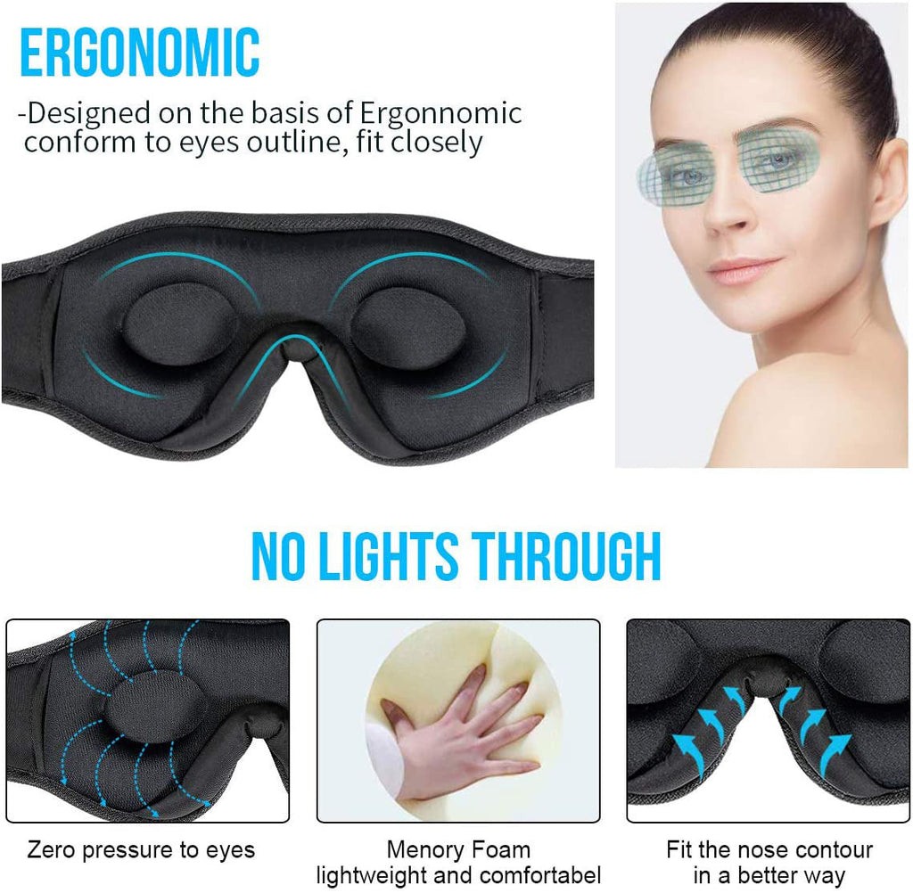 Wireless Music Sleep Eye Mask with Built-In Headphones