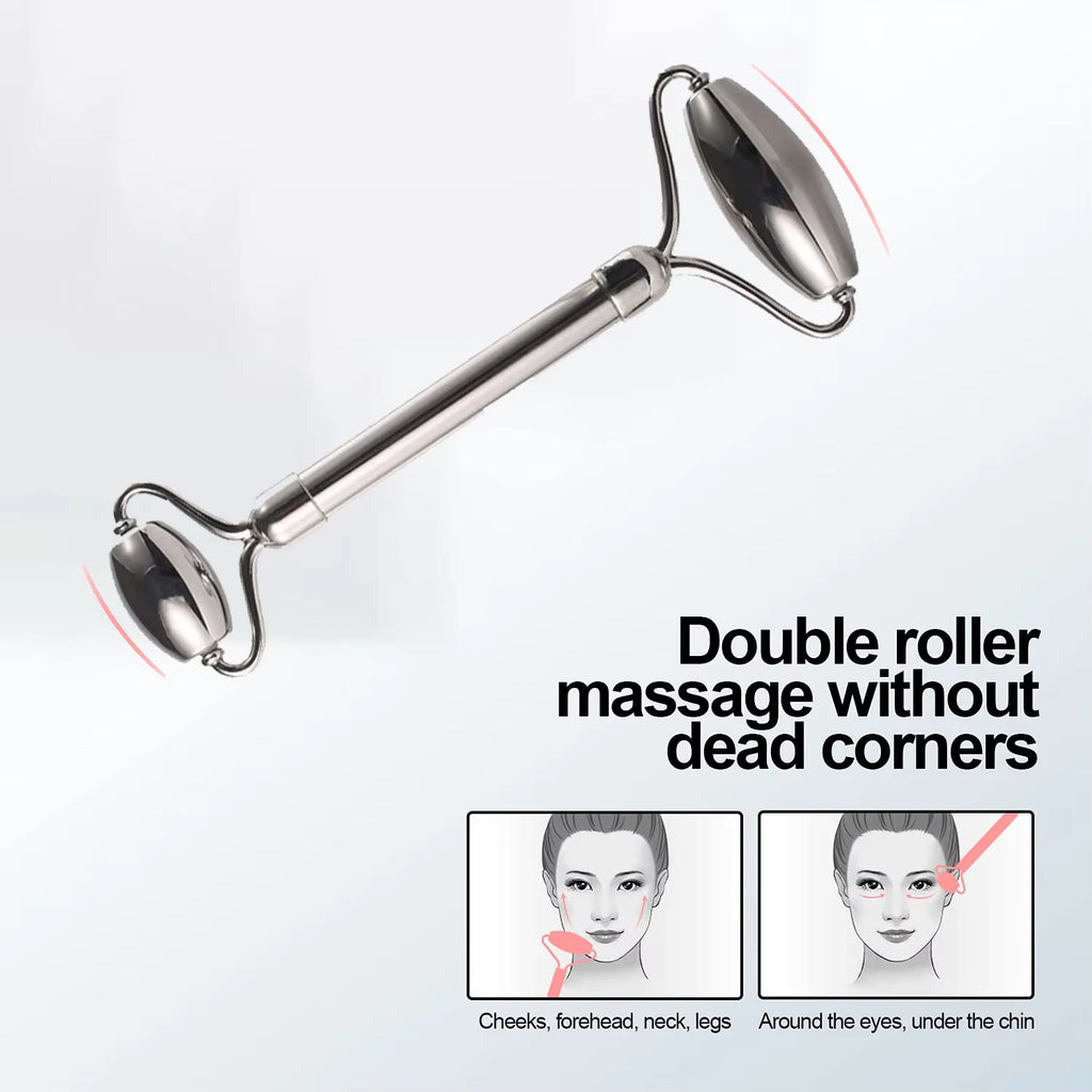 1/3Pcs Ice Face Roller Facial Skincare Ice Roller Stainless Steel Facial Roller Gua Sha Tool Reusable Silicone Ice Facial Roller