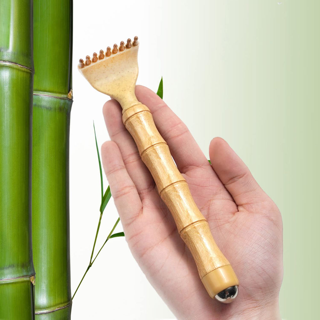 YEHORIN Back Scratcher Telescoping Portable Extendable Bamboo Backscratcher for Men for Women with Beautiful Gift Packaging Body Scratcher for Adults（Roll Ball）