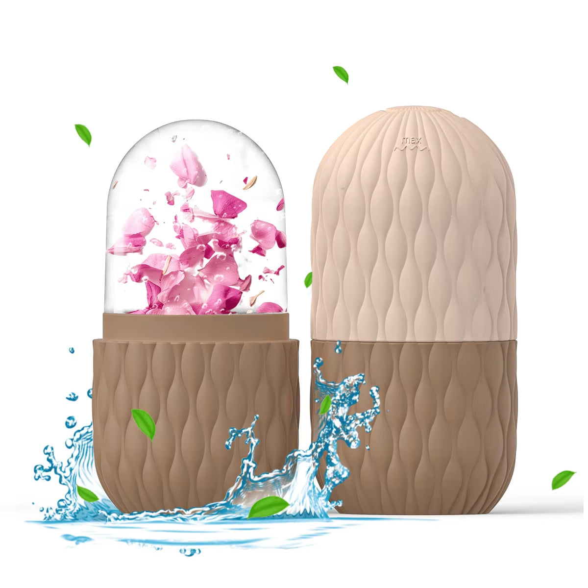 1/3Pcs Ice Face Roller Facial Skincare Ice Roller Stainless Steel Facial Roller Gua Sha Tool Reusable Silicone Ice Facial Roller