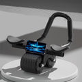 2025 New with Timer Ab Abdominal Exercise Roller Elbow Support, Abs Roller Wheel Core Exercise Equipment, Automatic Rebound Abdominal Wheel(Black）